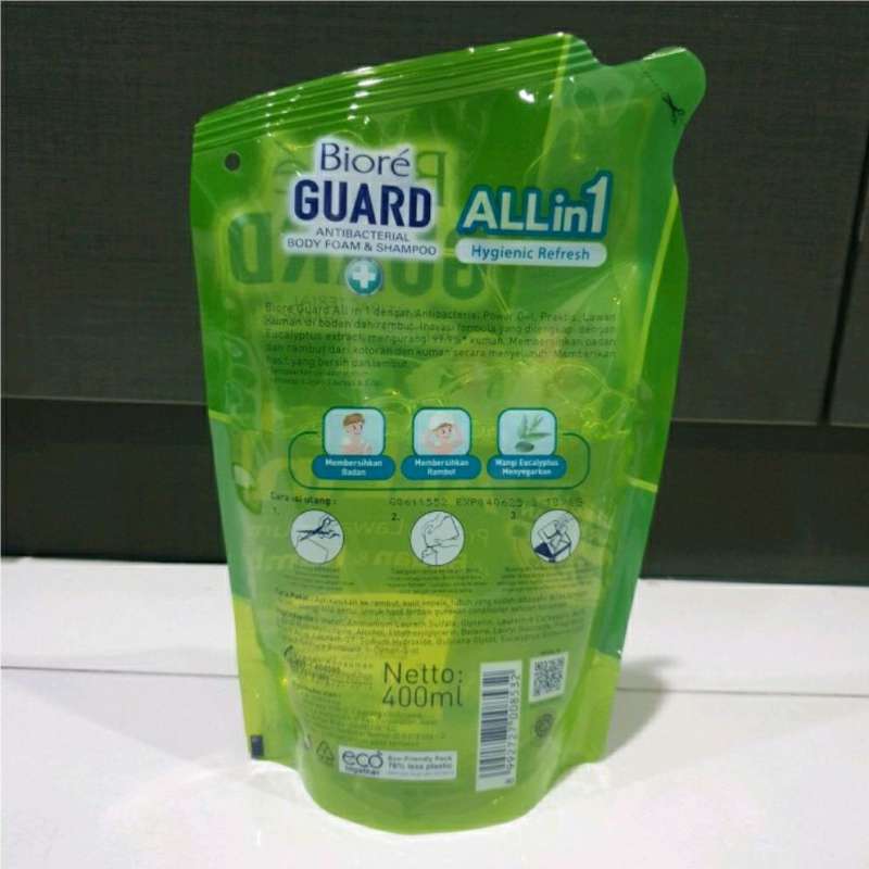 Jual Biore Guard Antibacterial Body Foam & Shampoo All in1 400 Ml di ...