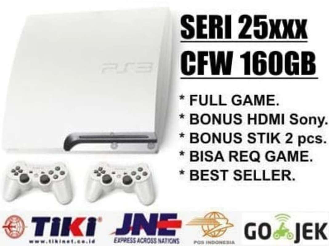Promo PS3 Slim 500GB CFW Seri 25XX PUTIH dan HITAM Diskon 26% di Seller ...