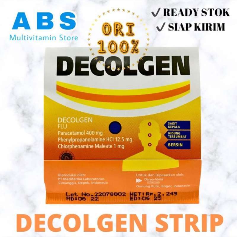 Jual Decolgen Tablet obat Flu 1 strip isi 4 tablet di Seller Apotek