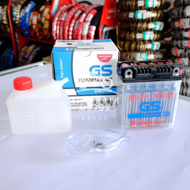 Promo GS GM3 3B Aki Motor Basah RX King [12V/3Ah] Diskon 5% di Seller