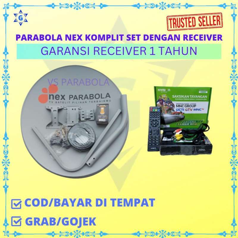 Jual ANTENA NEX PARABOLA 60CM KOMPLIT RECEIVER KVISION di Seller VS