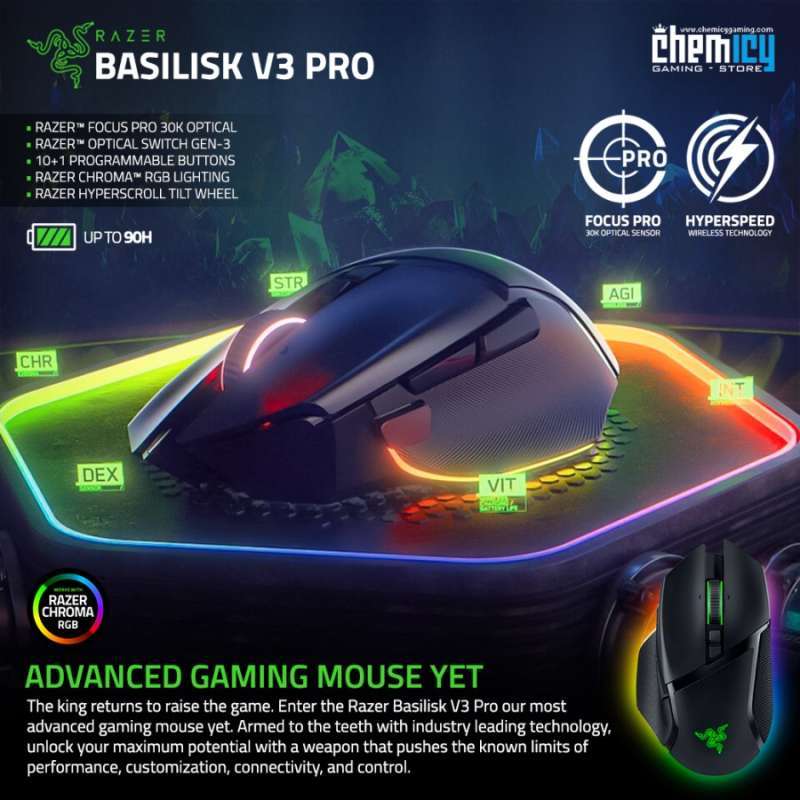 Jual Razer Basilisk V3 Pro Wireless RGB Gaming Mouse di Seller Chemicy