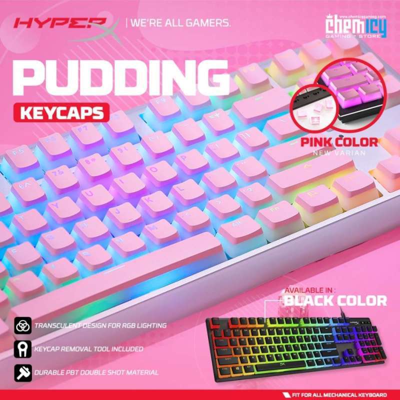 Jual HyperX Double Shot PBT Pudding Keycaps Hitam di Seller Chemicy