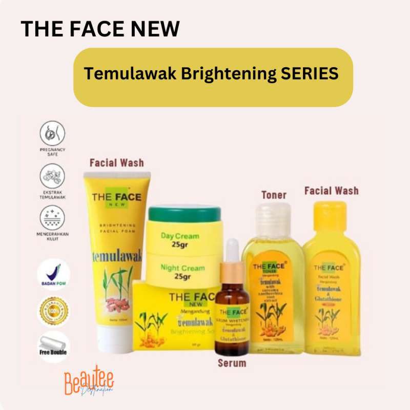 Jual THE FACE Temulawak Brightening SERIES Facial Wash Toner Day