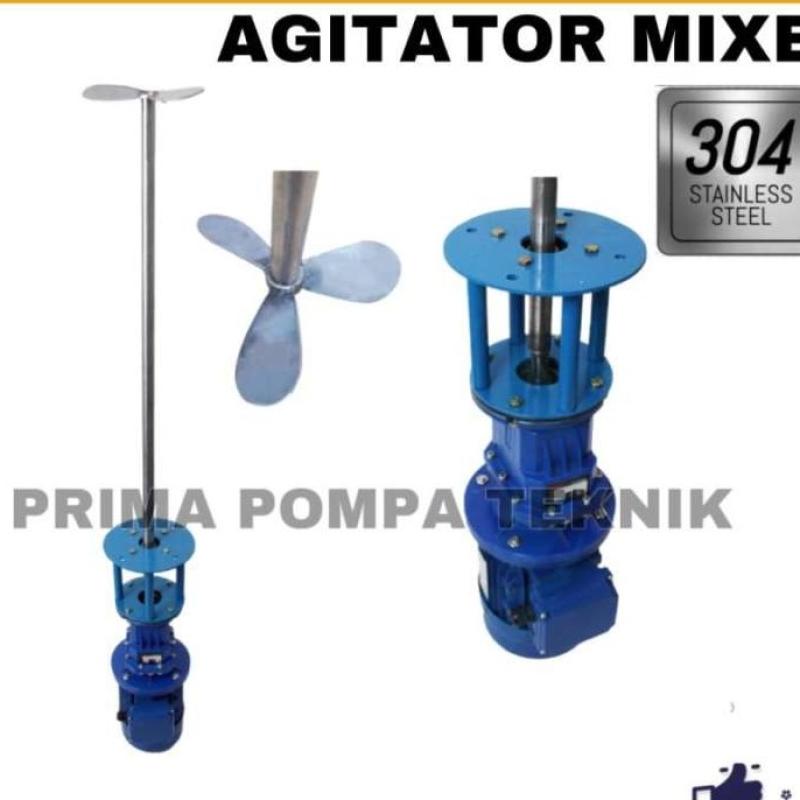 Jual Agitator Mixer Kimia SS304 4KW 5.5HP 3 Phase 2 Pole With Gearbox 1