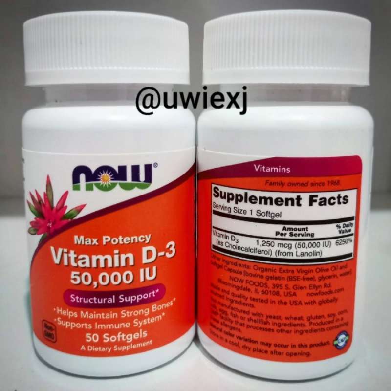 Promo VITAMIN D3 50000 IU / NOW MAX POTENCY VITAMIN D3 50.000 IU ISI 50