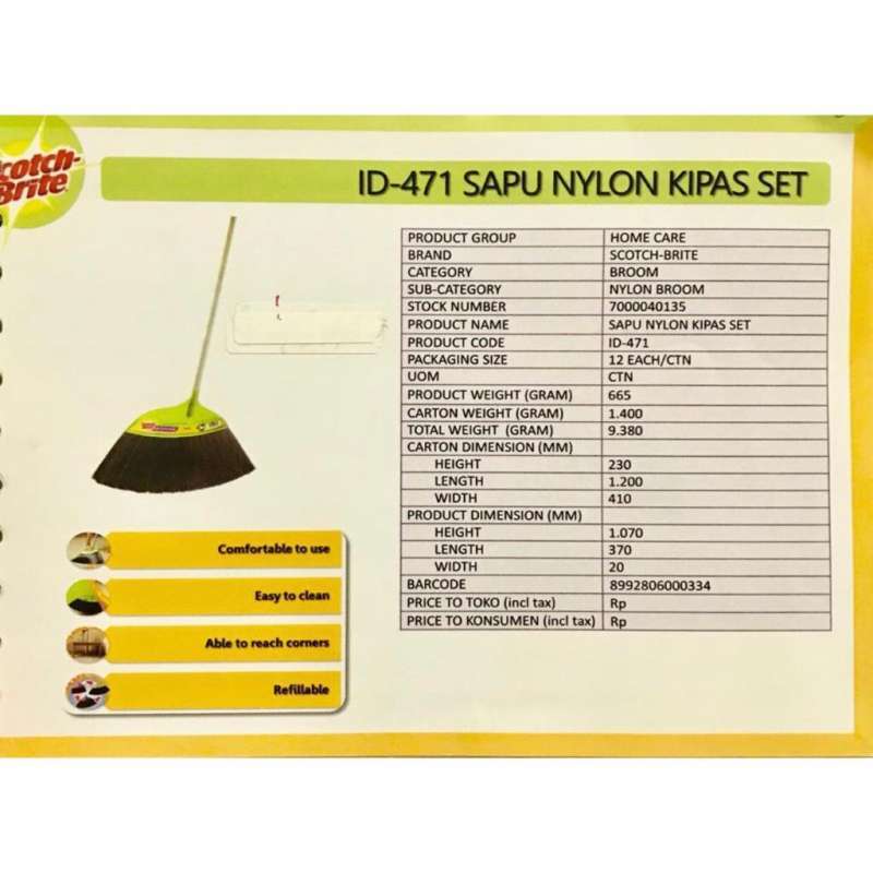 Jual Scotch Brite ID-471 3M Nylon Kipas Set Sapu Online April 2021 | Blibli