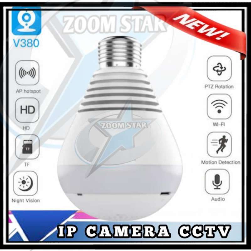Promo Cctv Bohlam Ip Camera App V380 / V380 Pro Panoramic Ip Cctv 360