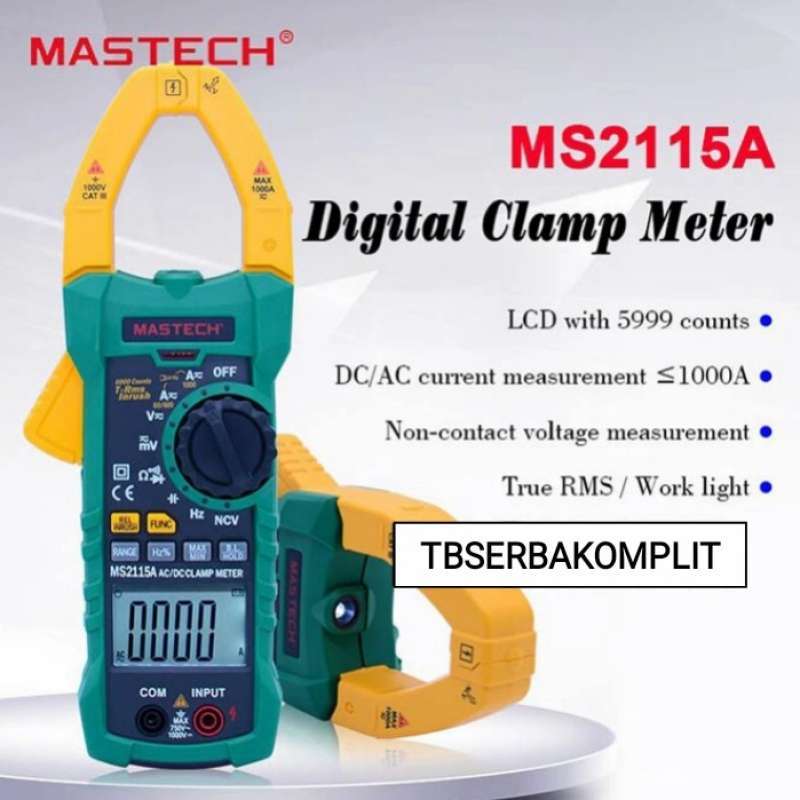 Jual MASTECH MS2115A TRUE RMS AC DC CLAMP AMPERE METER 1000A MS-2115A ...