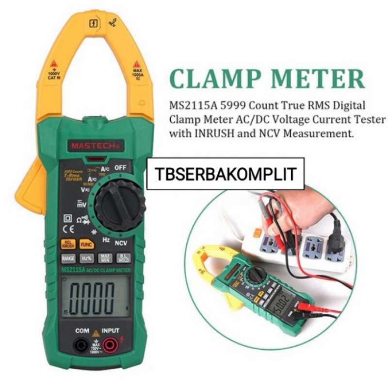 Jual MASTECH MS2115A TRUE RMS AC DC CLAMP AMPERE METER 1000A MS-2115A ...