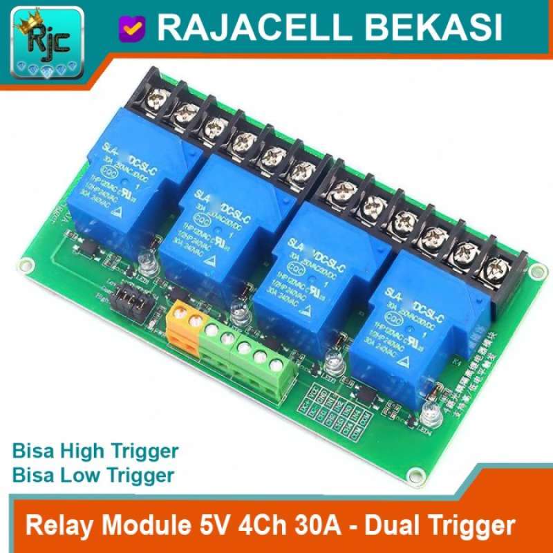 Jual Relay Module Arduino 4Ch 30A Input Bisa High Dan Low Active ...