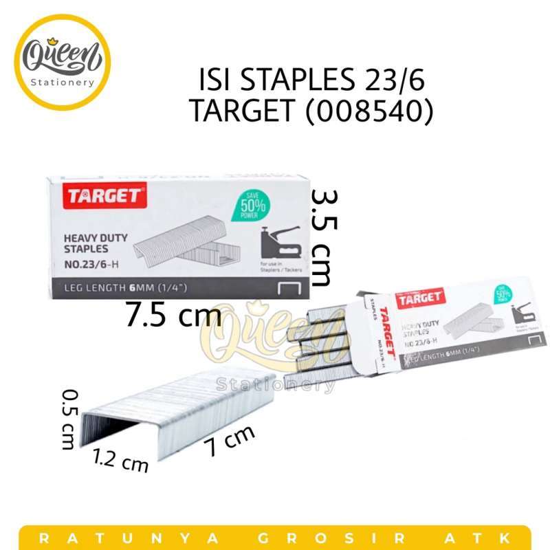 Jual 1 Kotak Kecil Isi Staples 23/6 Target (008540) / Isi Stapler Besar