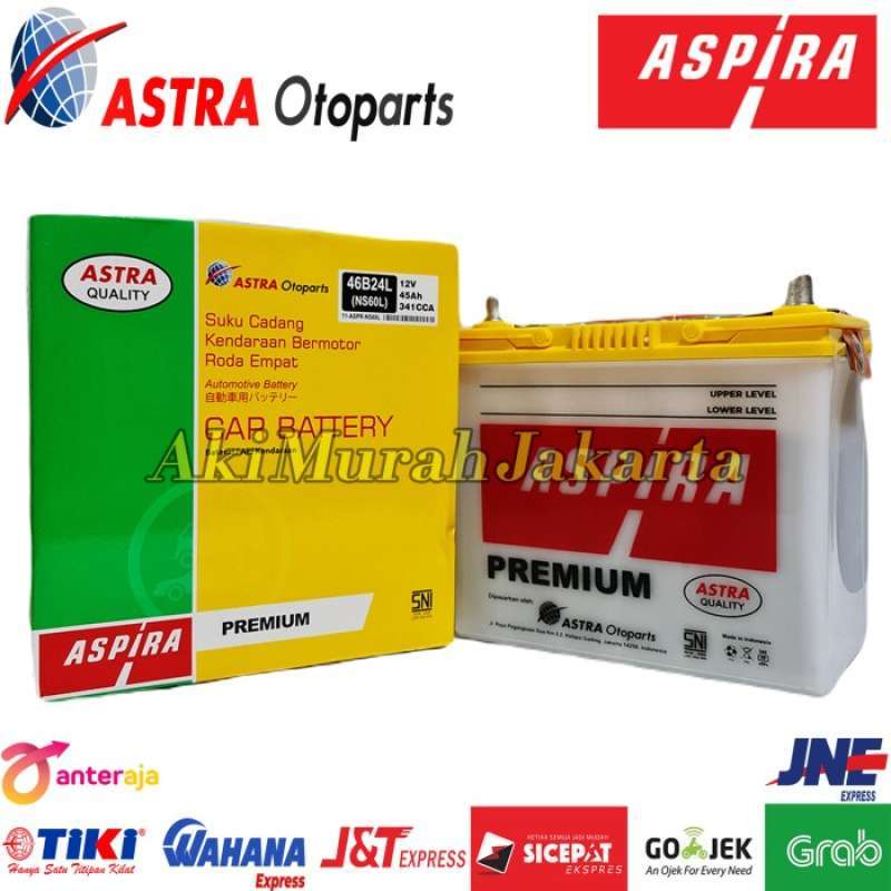Jual Aki Mobil Toyota Corolla Twincam ASPIRA ASTRA NS60L Aki Basah 45Ah