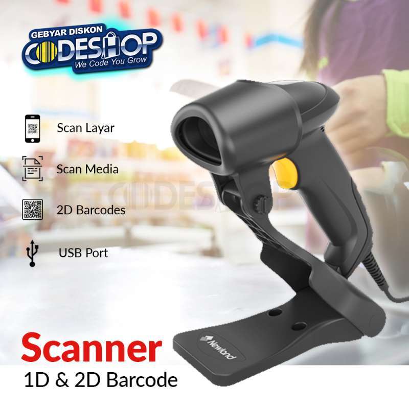 Jual Newland HR-3280 Scanner Barcode 2D Imager Auto Sense Scan USB Plus ...