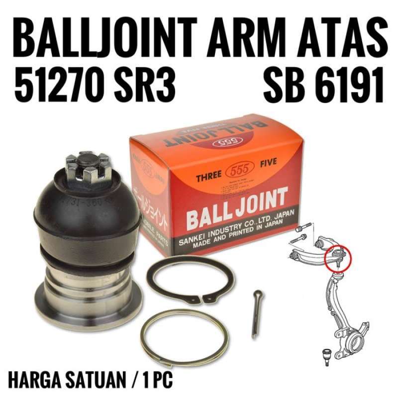 Promo Baru SB 6191 555 51270 SR3 Balljoint Atas Honda Civic Genio Ferio ...