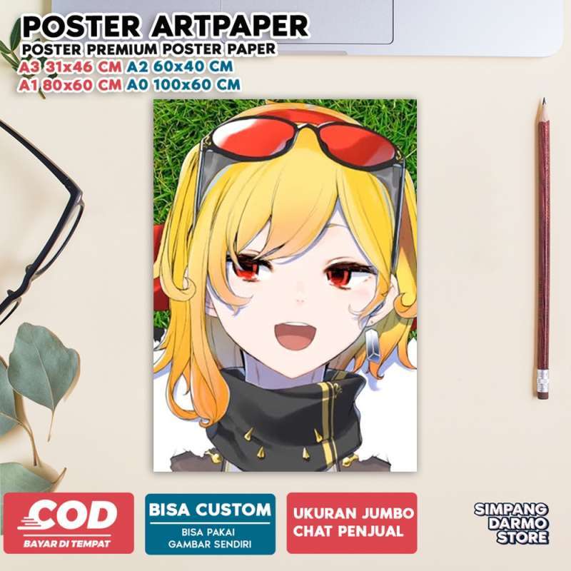 Jual Poster Kaela Kovalskia Hiasan Dinding Tema Anime Vtuber Virtual ...