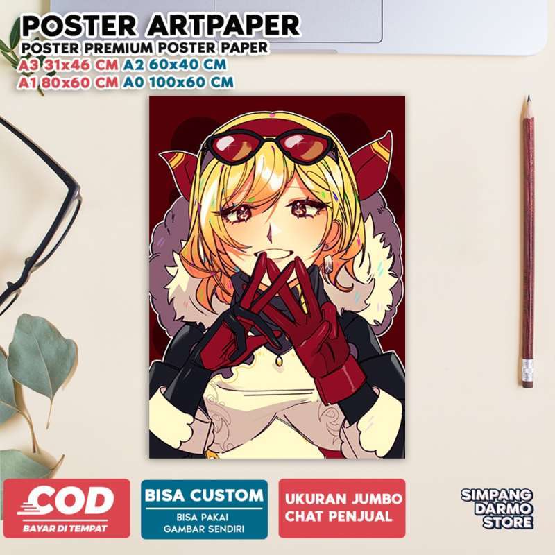Jual Poster Kaela Kovalskia Hiasan Dinding Tema Anime Vtuber Virtual ...
