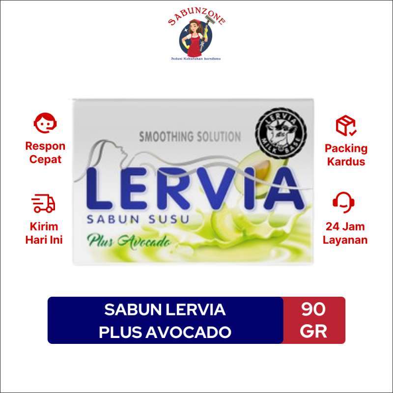 Jual Sabun Mandi Batang Lervia Sabun Susu Plus Avocado 90 gr di Seller