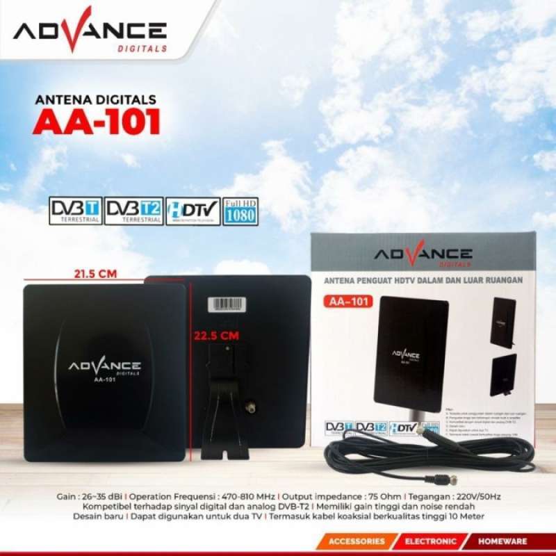 Jual Advance AA-101 Antena Indoor Outdoor Digital Analog Dalam Luar ...
