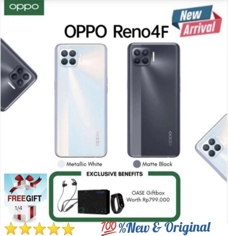 Jual OPPO RENO 4F RAM 8/128GB GARANSI RESMI OASE SPESIAL GIFT. Online