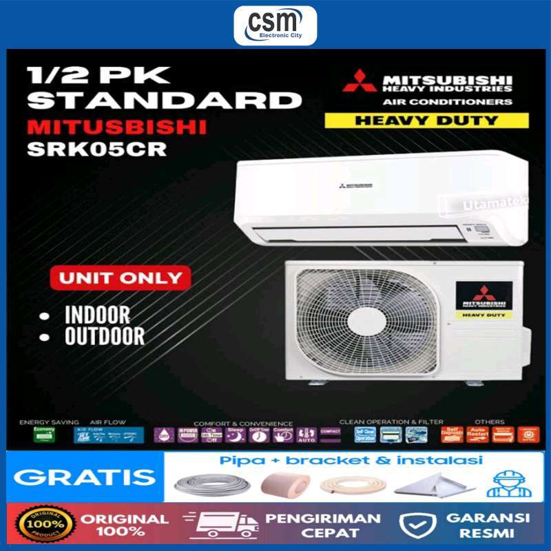 Jual AC MITSUBISHI 0.5 PK SRK05CRS / 1/2 PK SRK05CRS THAILAND [FREE