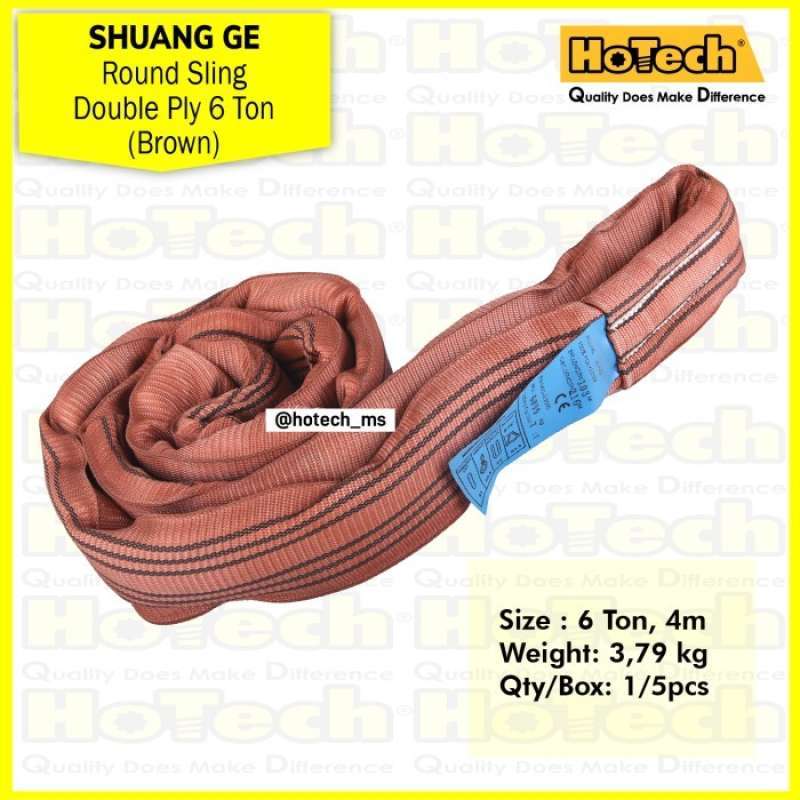Promo SHUANG GE Tali KatrolRound Sling Double Ply 6 Ton 4m Industrial Diskon 23 di Seller