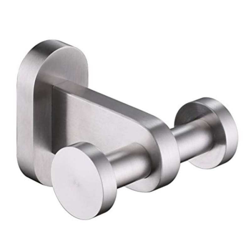 Promo Double Towel Hook Brushed Nickel, Angle Simple SUS304 Stainless