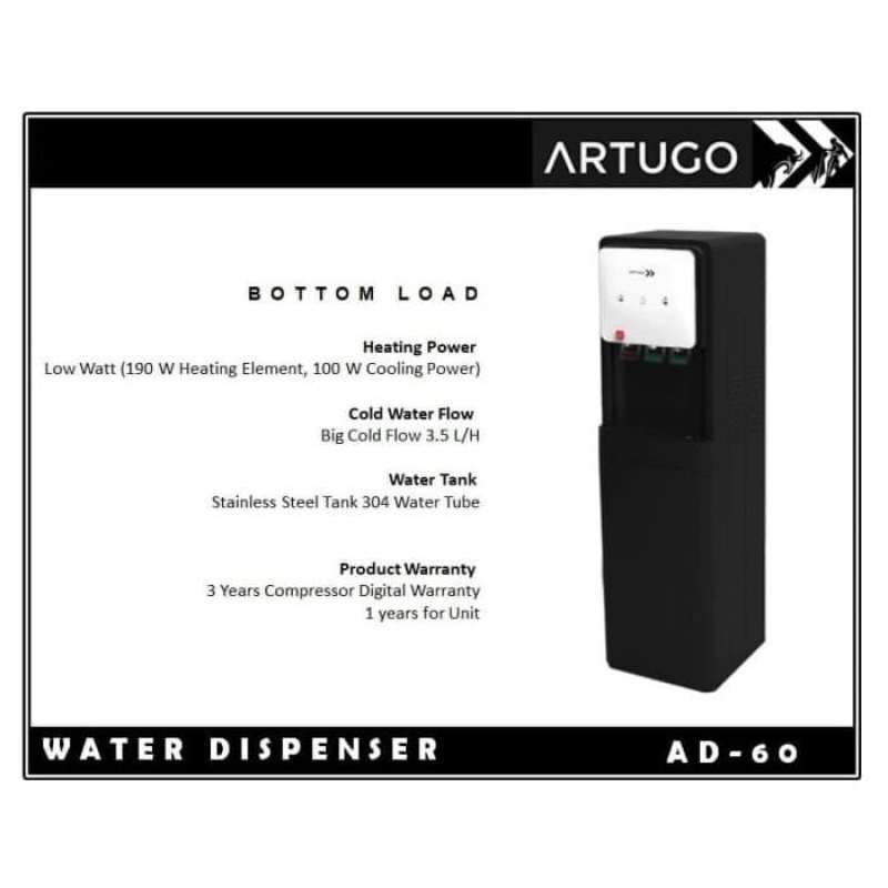Jual DISPENSER GALON BAWAH / WATER DISPENSER BOTTOM LOAD ARTUGO AD60 di