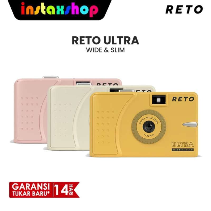 Jual Reto Ultra Wide & Slim 35mm Film Camera Analog Muddy Yellow di