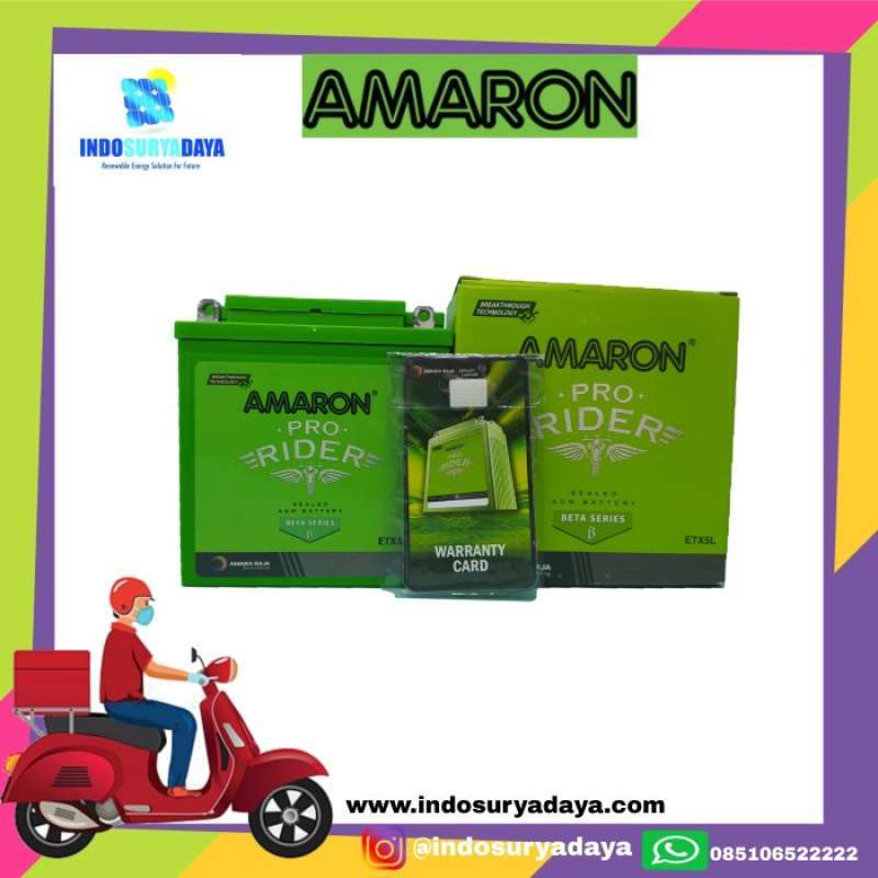 Promo AKI MOTOR YAMAHA TZM 150 AMARON PRO RIDER ETX5L 12V/5AH Diskon 23