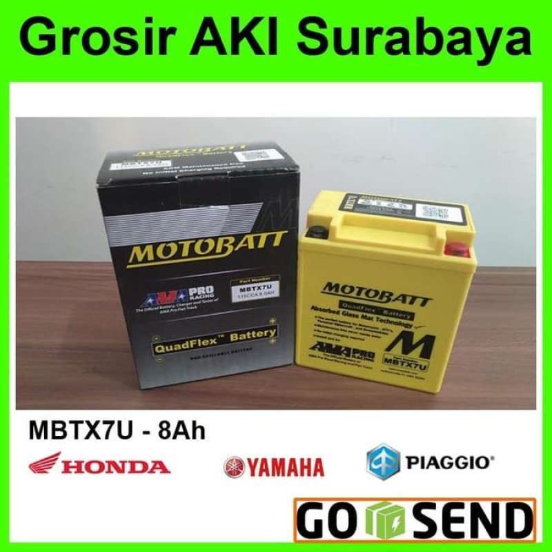 Promo Aki Motor 12V 8 Ampere MOTOBATT MBTX7U accu Gel kering MOTOBAT