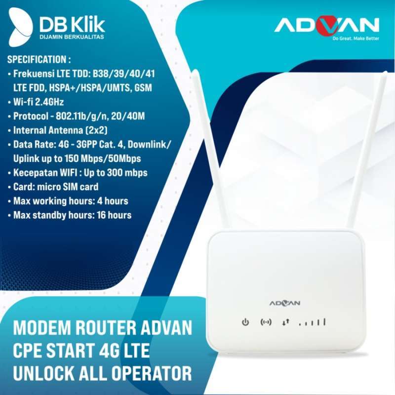 Promo Modem Router Advan Cpe Start 4g Lte Non Bundling Unlock All