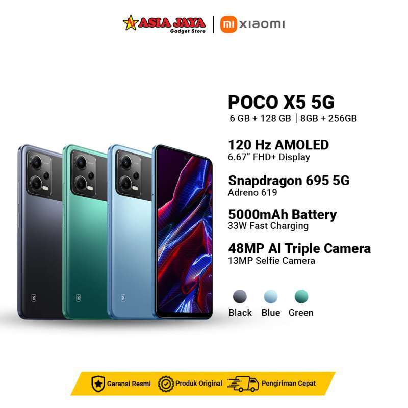 Jual Xiaomi Poco X5 5G 8/256 GB Garansi Resmi Xiaomi Indonesia - Matte ...