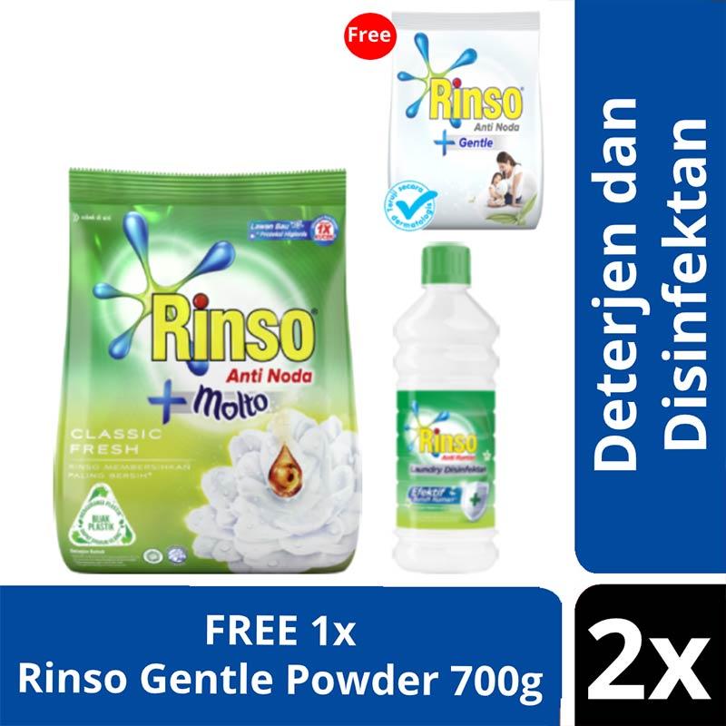   Rinso Laundry  Disinfektan 450 Ml Rinso Deterjen  Bubuk  