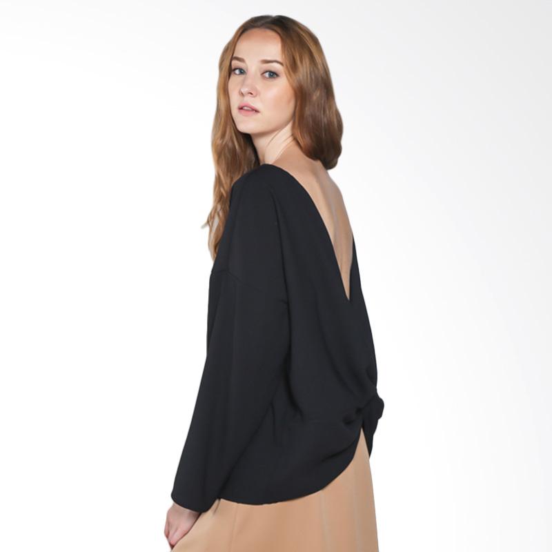jual shopatvelvet florence top blouse black jual shopatvelvet florence top blouse black