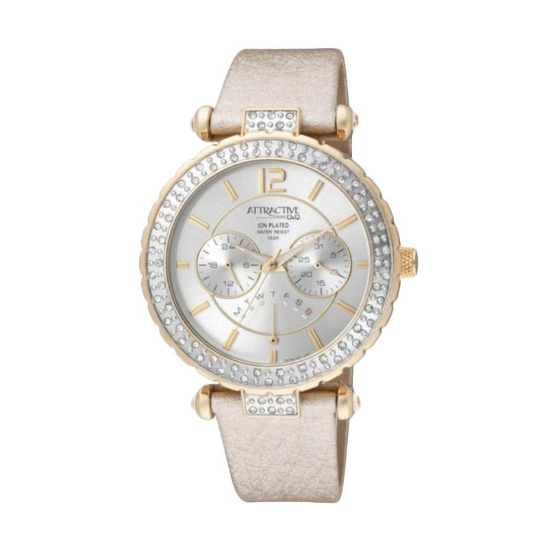 Jual Q&Q Attractive DA79J101Y Jam Tangan Wanita - Beige
