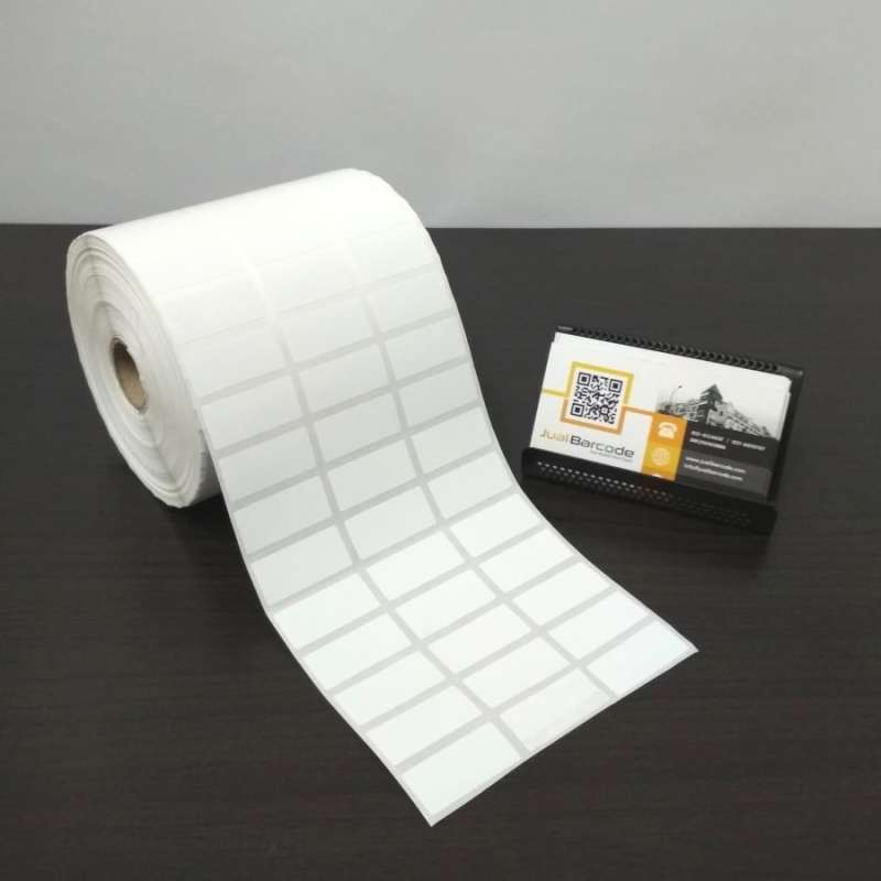 Jual LABEL BARCODE 33mm X 15mm KERTAS STICKER TAHAN LAMA UNTUK ASET