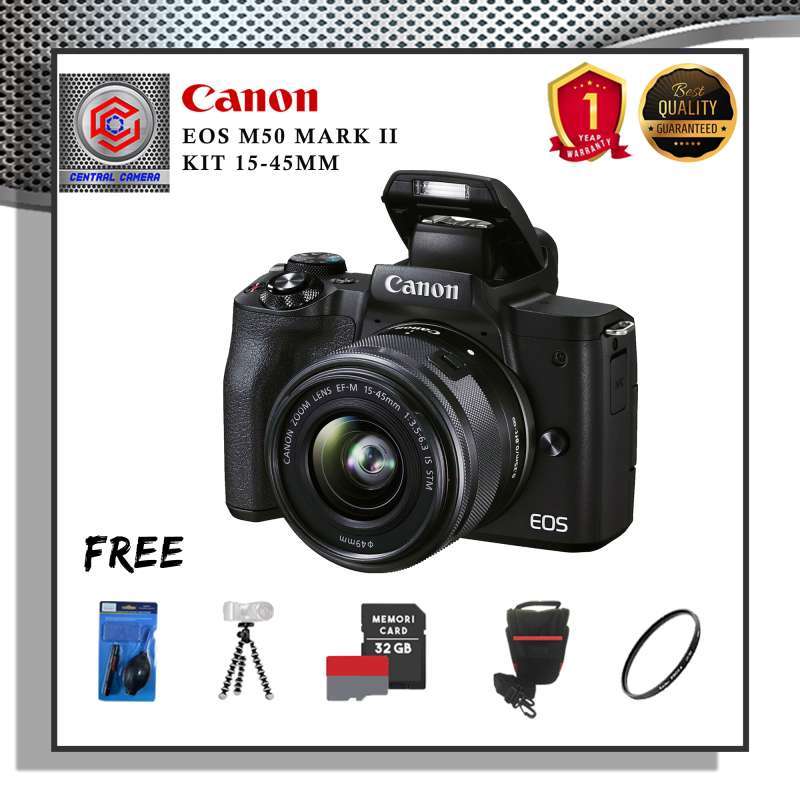 Jual Canon EOS M50 Mark II Kit 15-45mm Free Accessories di Seller ...