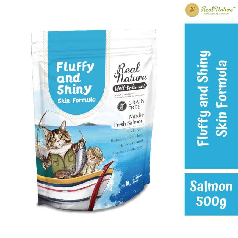 Jual Real Nature Makanan Kucing Skin formula Salmon 500g Grain
