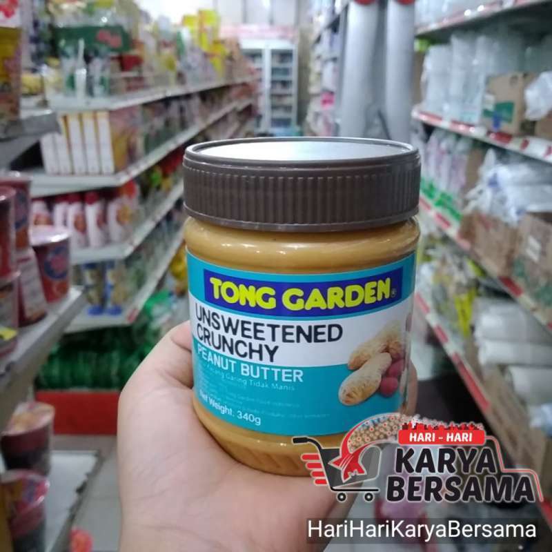 Jual TONG GARDEN UNSWEETENED CRUNCHY PEANUT BUTTER 340GR di Seller