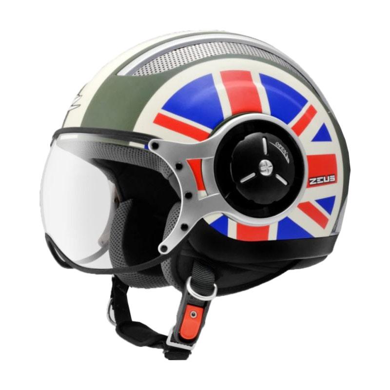 Jual Zeus Retro ZS218 Iron Head Grafik Helm Half Face Hitam Dope
