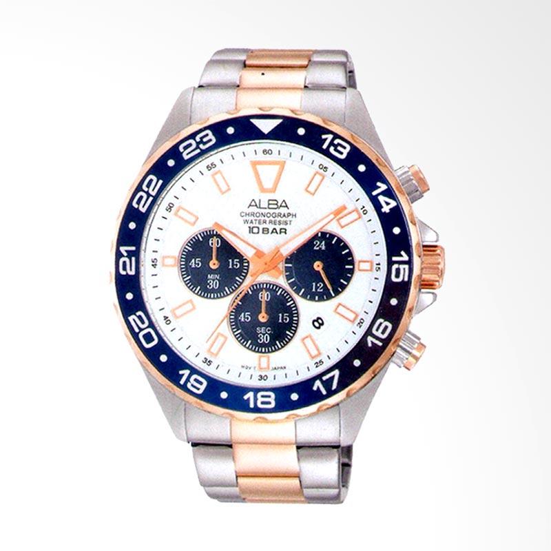Jual Alba Chronograph Jam Tangan Pria - Gold Blue 
