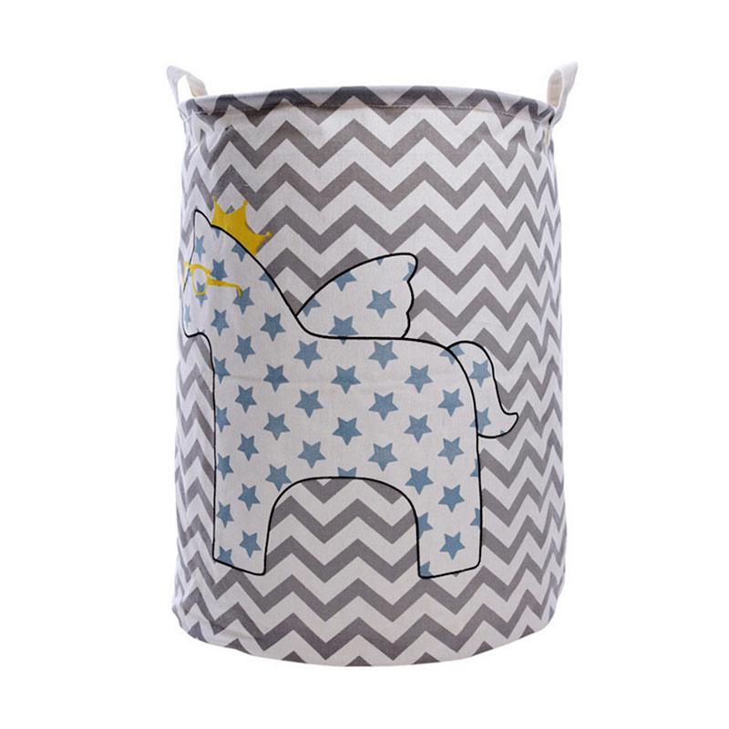 Jual Homestuff Kuda Linen Laundry Bag Keranjang - Abu abu 