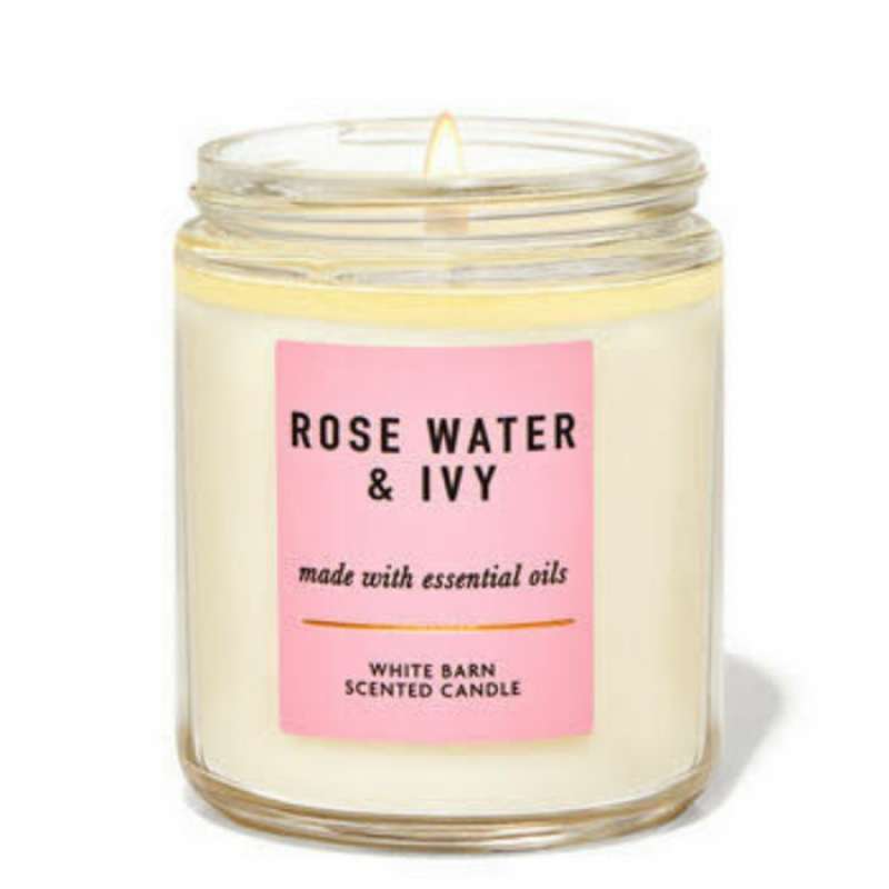 Jual Bath & Body Works BBW Single Wick Candle Rose Water & Ivy di
