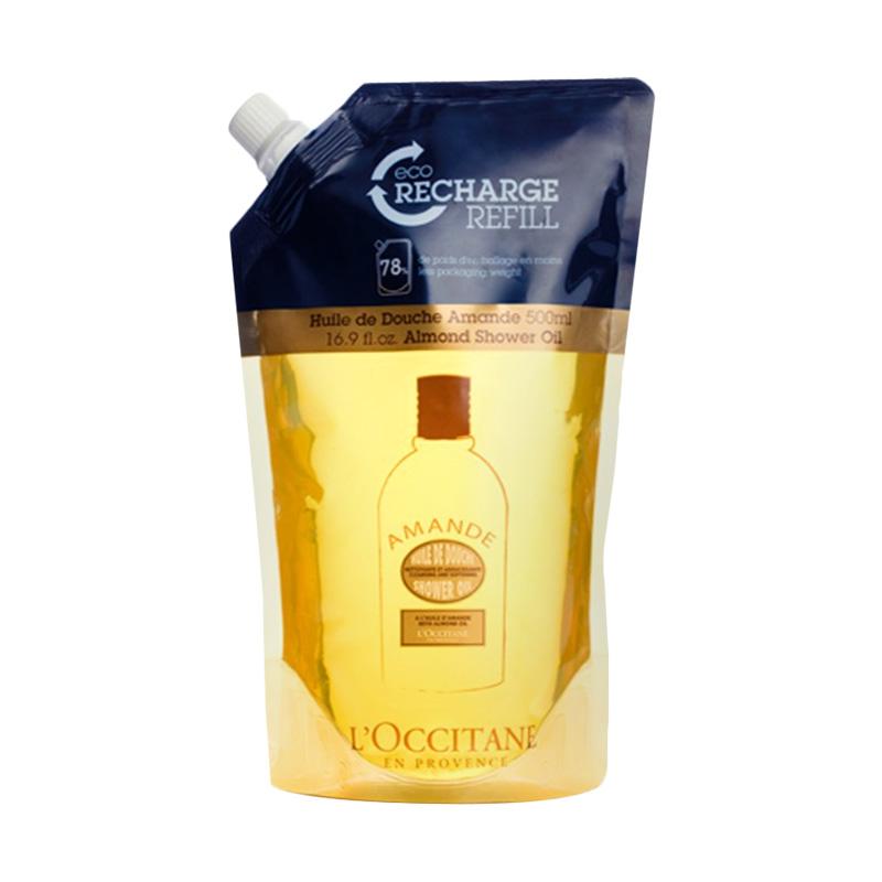 Jual L'Occitane Almond Moisturizing Shower Oil Eco [Refill/500 mL] di