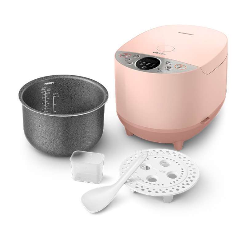Jual Philips Digital Rice Cooker 1.8 L HD4515/90 Pink Soft Blossom di