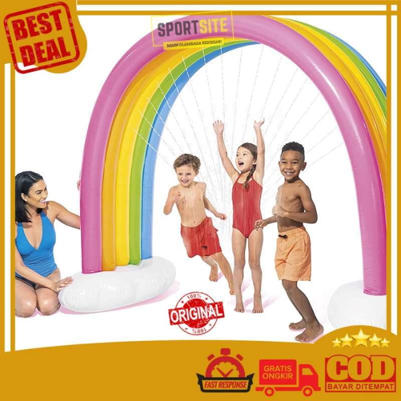 Springkle Mainan Promo Intex Rainbow Cloud Sprinkler Mainan Anak Air Mancur Penyiram ...
