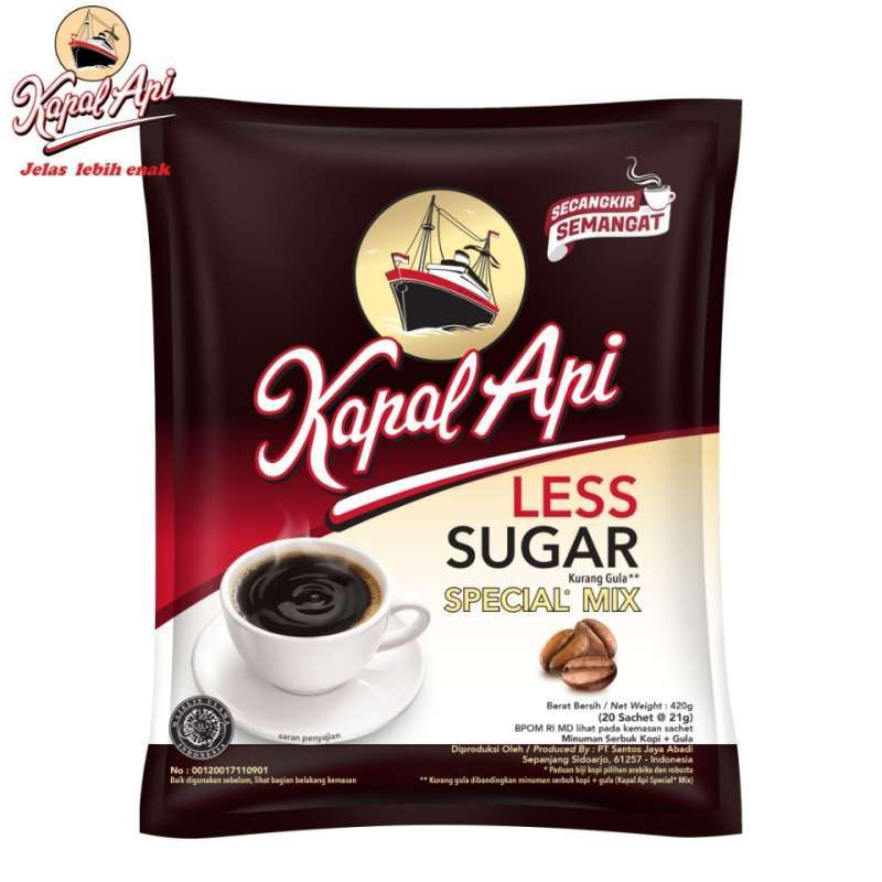 Jual Kapal Api Special Mix Kopi Less Sugar Bag Isi 20 Sachet di Seller