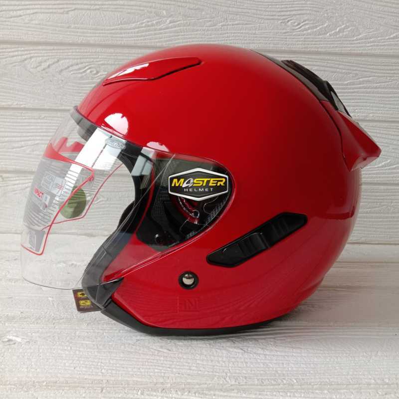 Jual Helm Shell Rover Solid Red Helm Double Visor Original di Seller