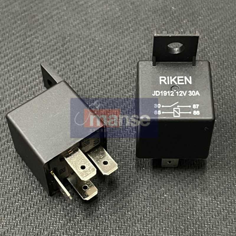 Jual Relay Klakson DC 12V 30A 4 Kaki JD1912 Hitam 4 Pin (Kualitas Bagus